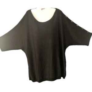 Fine Gauge Knit Avenue Pullover Scoop Neck Button‎ Detail On Sleeve 14/16 New!
